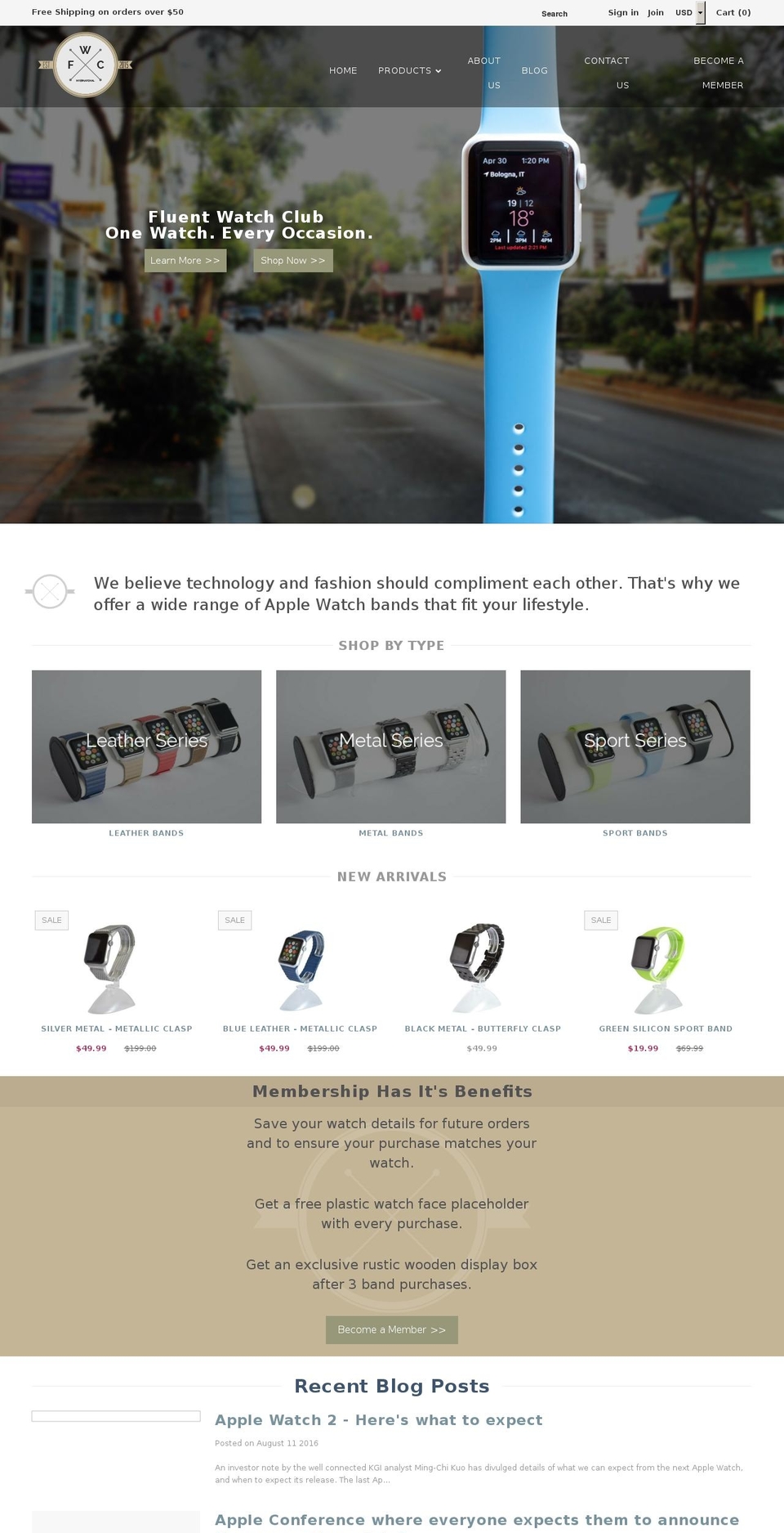 fluentwatchclub.com shopify website screenshot