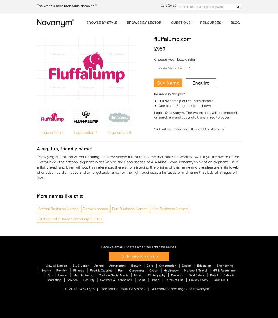 fluffalump.com shopify website screenshot