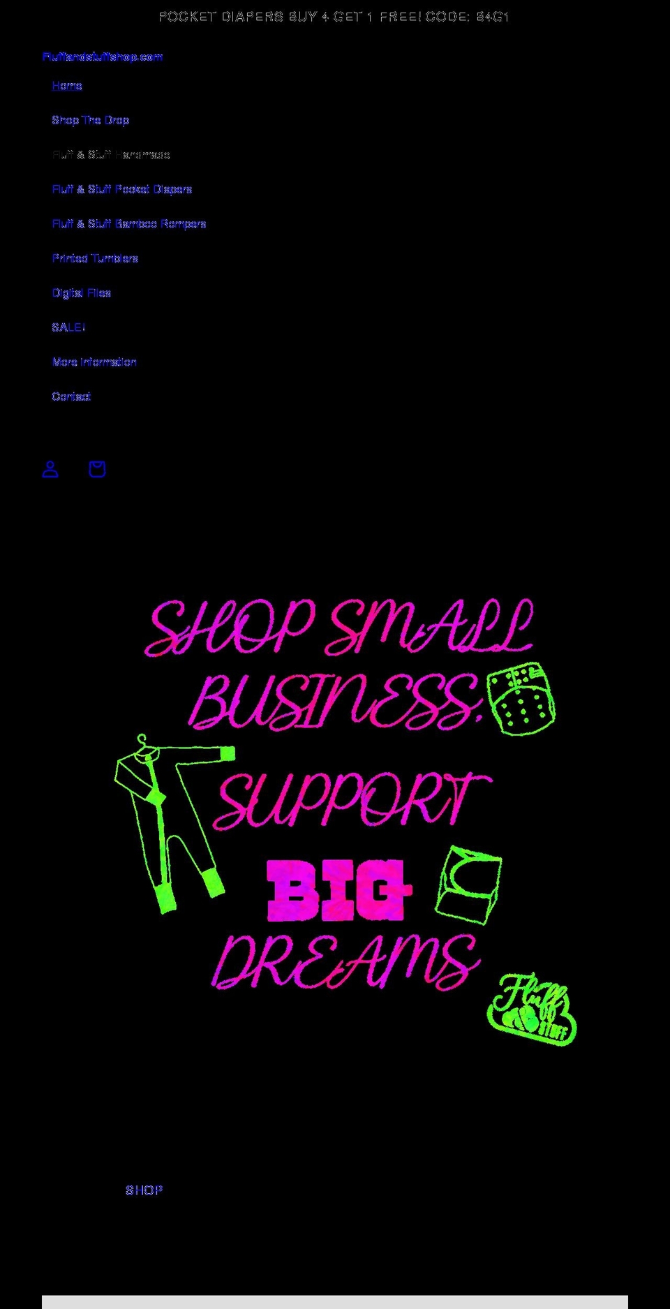 fluffandstuffshop.com shopify website screenshot