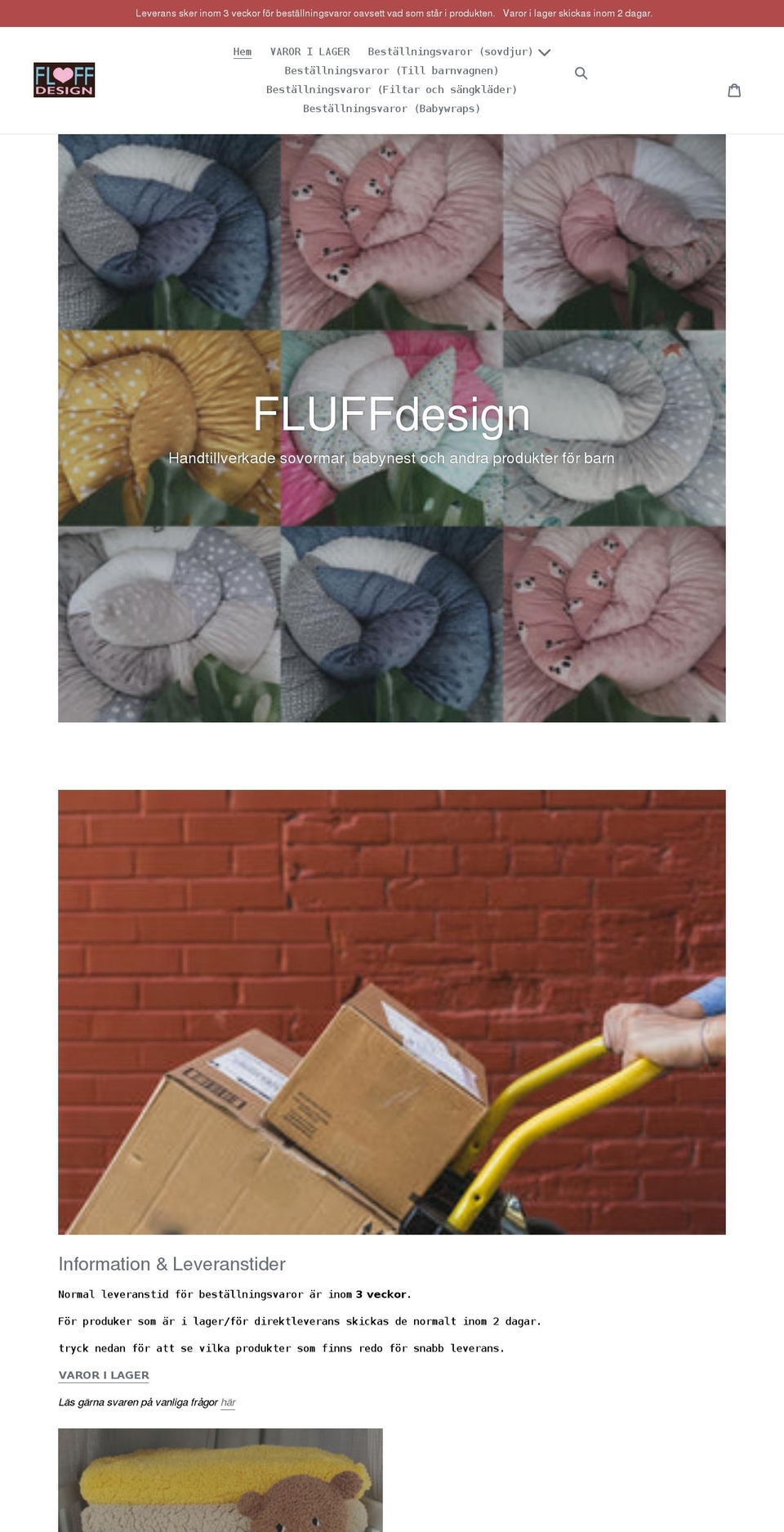 fluffdesign.se shopify website screenshot