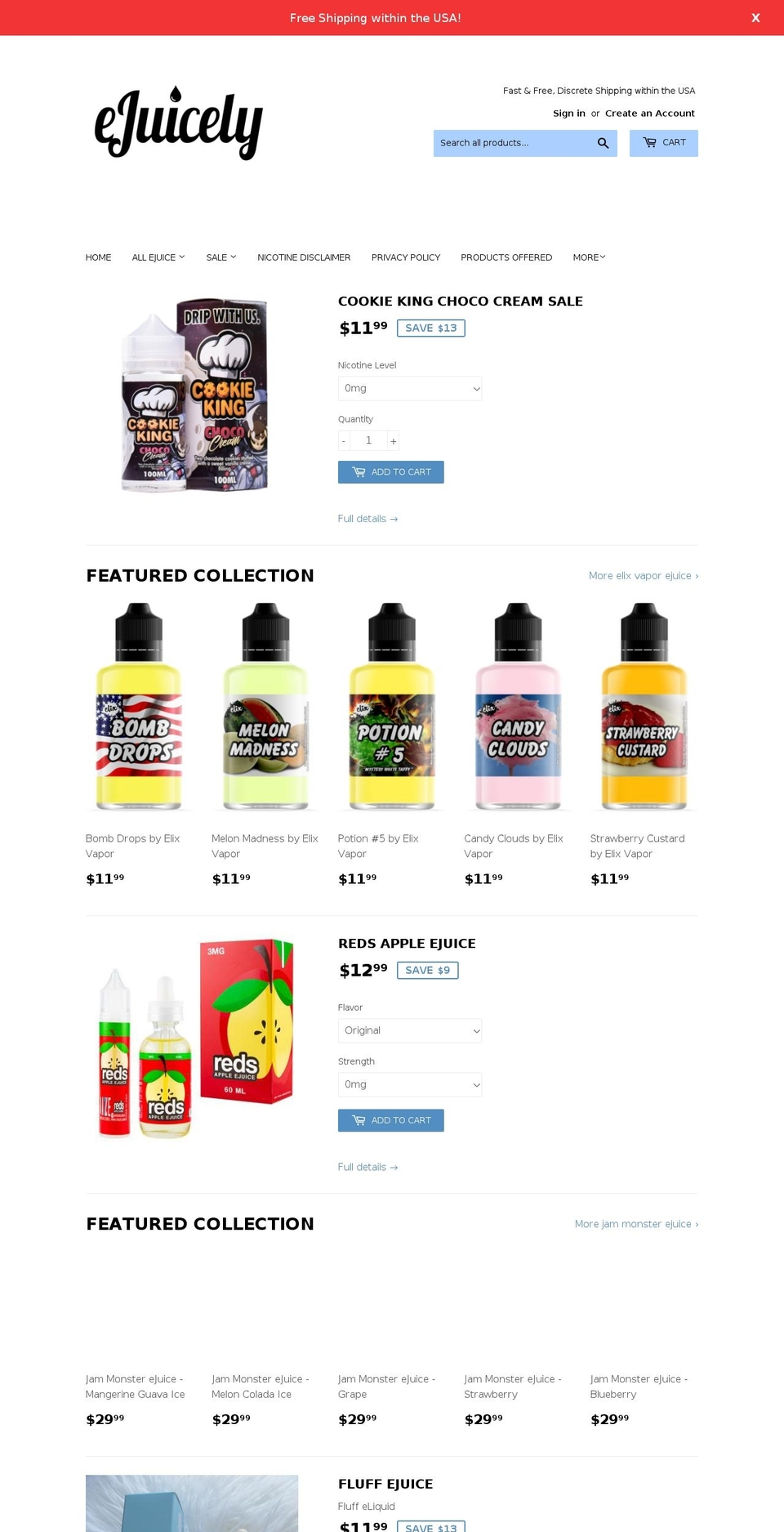 fluffeliquid.com — Shopify storefront screenshot