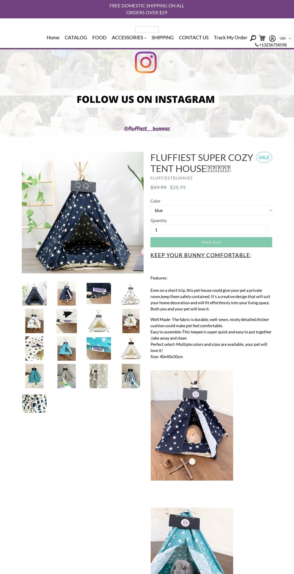fluffiestbunnies.com shopify website screenshot