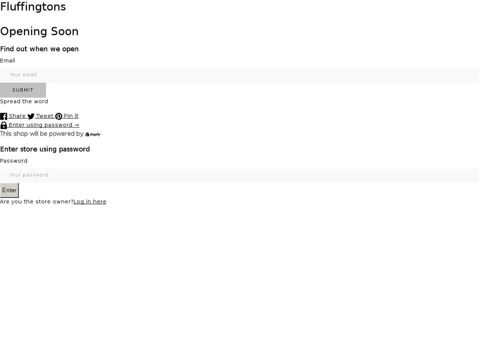 fluffingtons.co.uk shopify website screenshot