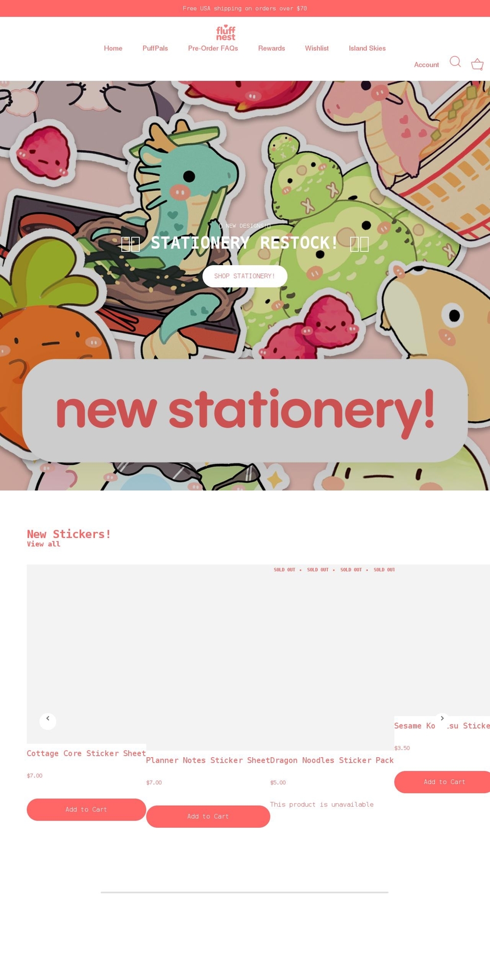 fluffnest.com shopify website screenshot
