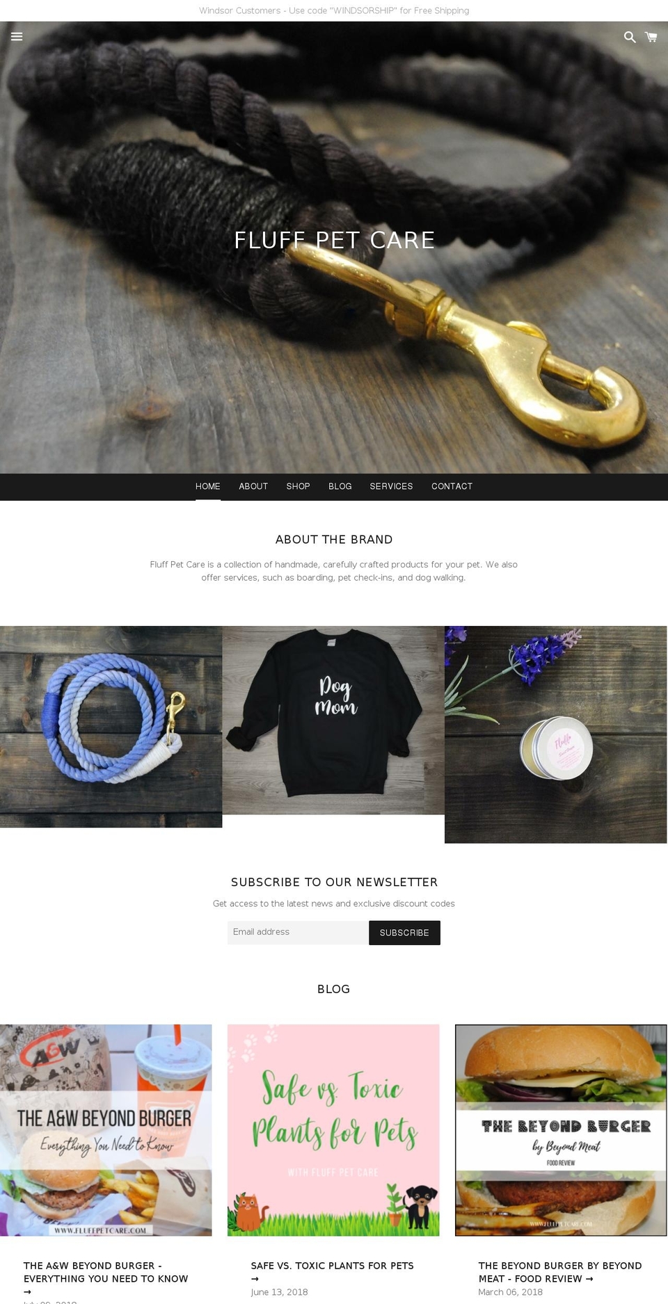 fluffpetcare.com — Shopify storefront screenshot