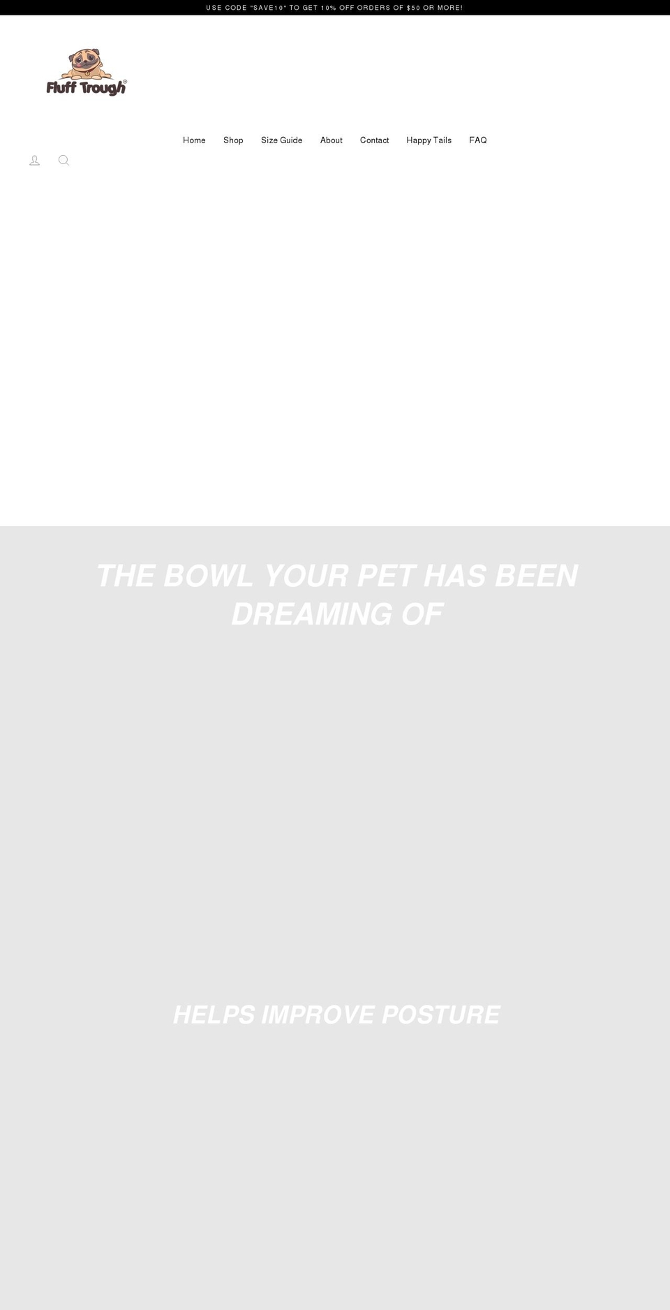 flufftrough.com shopify website screenshot
