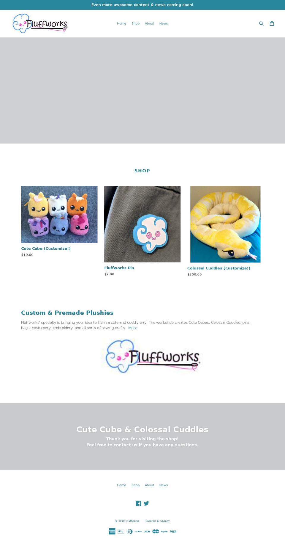 fluffworks.com shopify website screenshot
