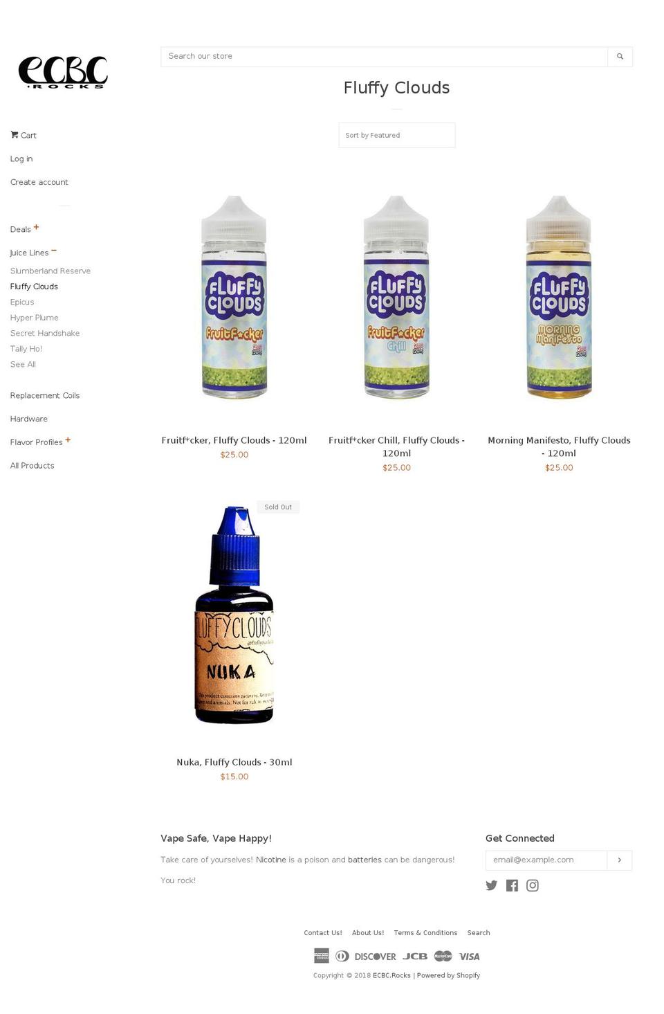 fluffyclouds.net shopify website screenshot