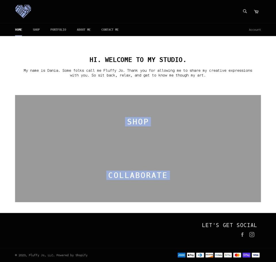 fluffyjo.com shopify website screenshot