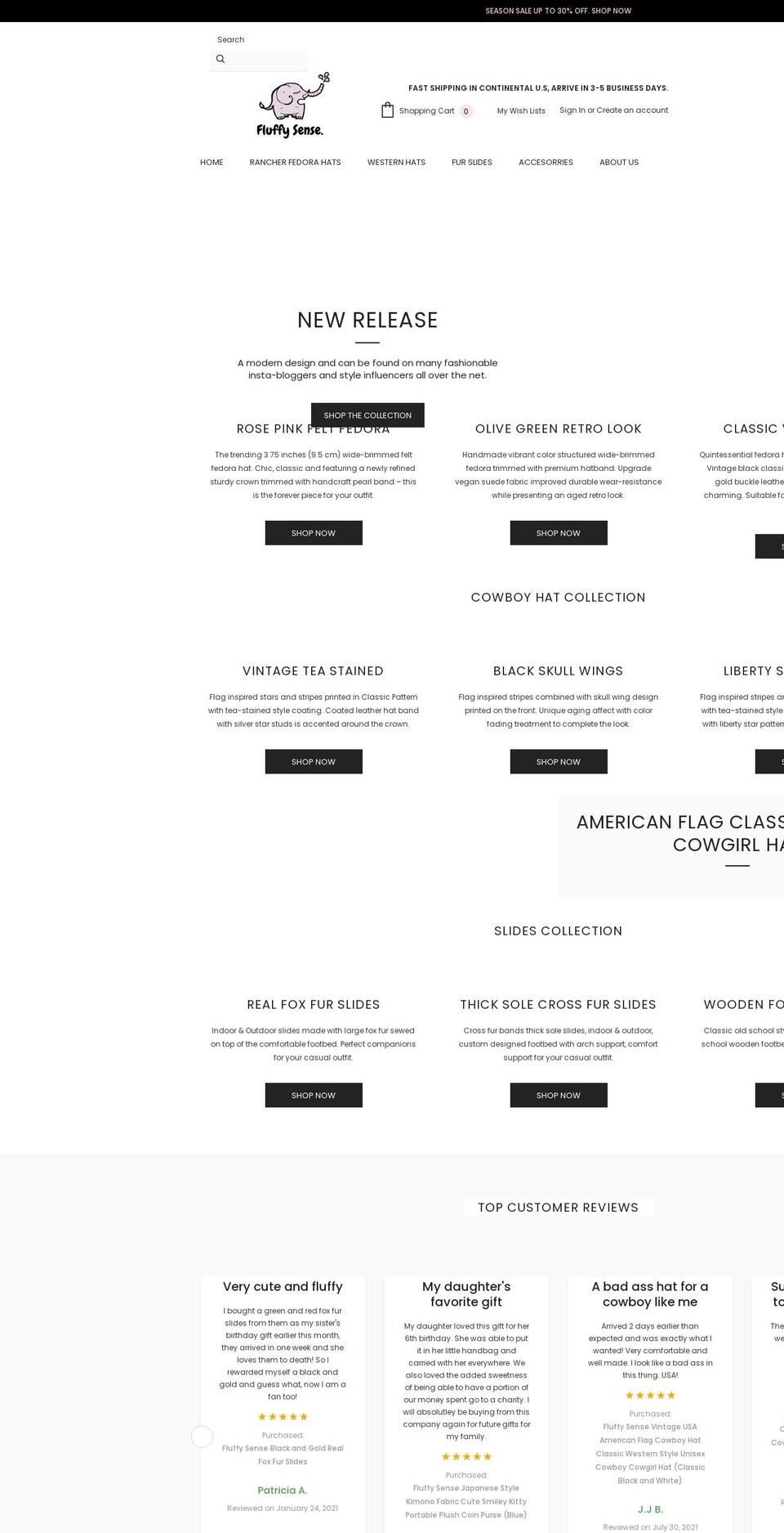fluffysense.com shopify website screenshot