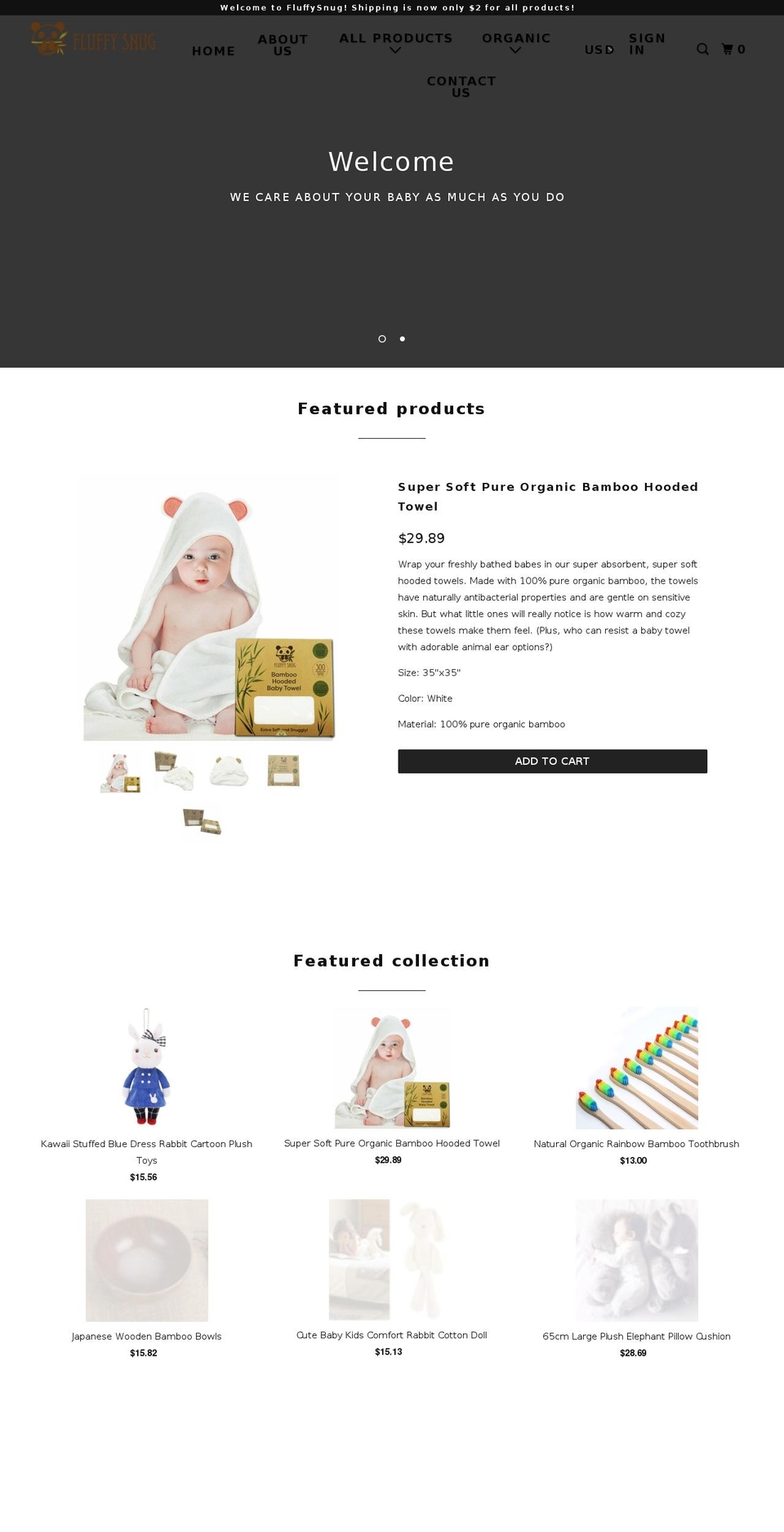 fluffysnug.com — Shopify storefront screenshot