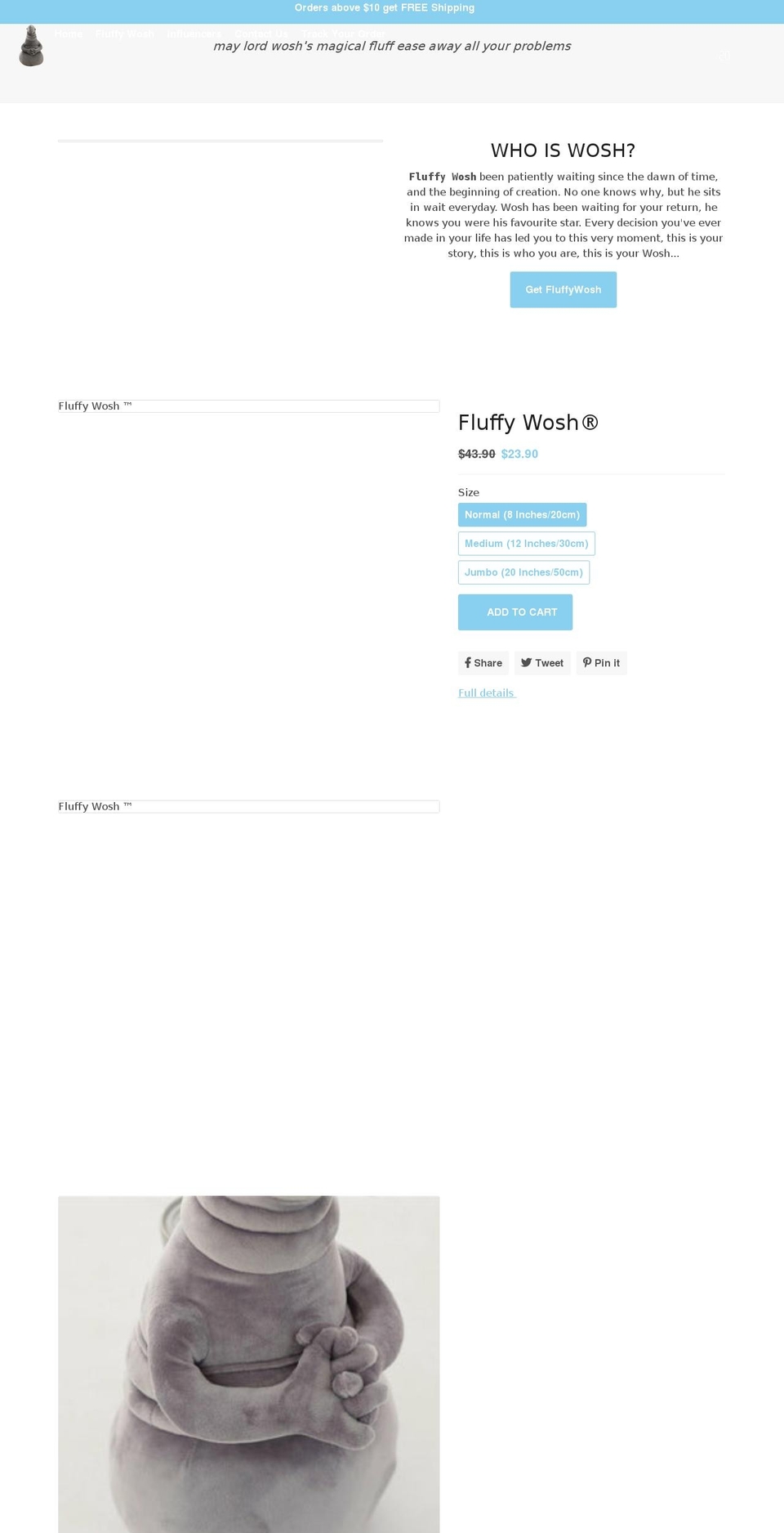 fluffywosh.com shopify website screenshot