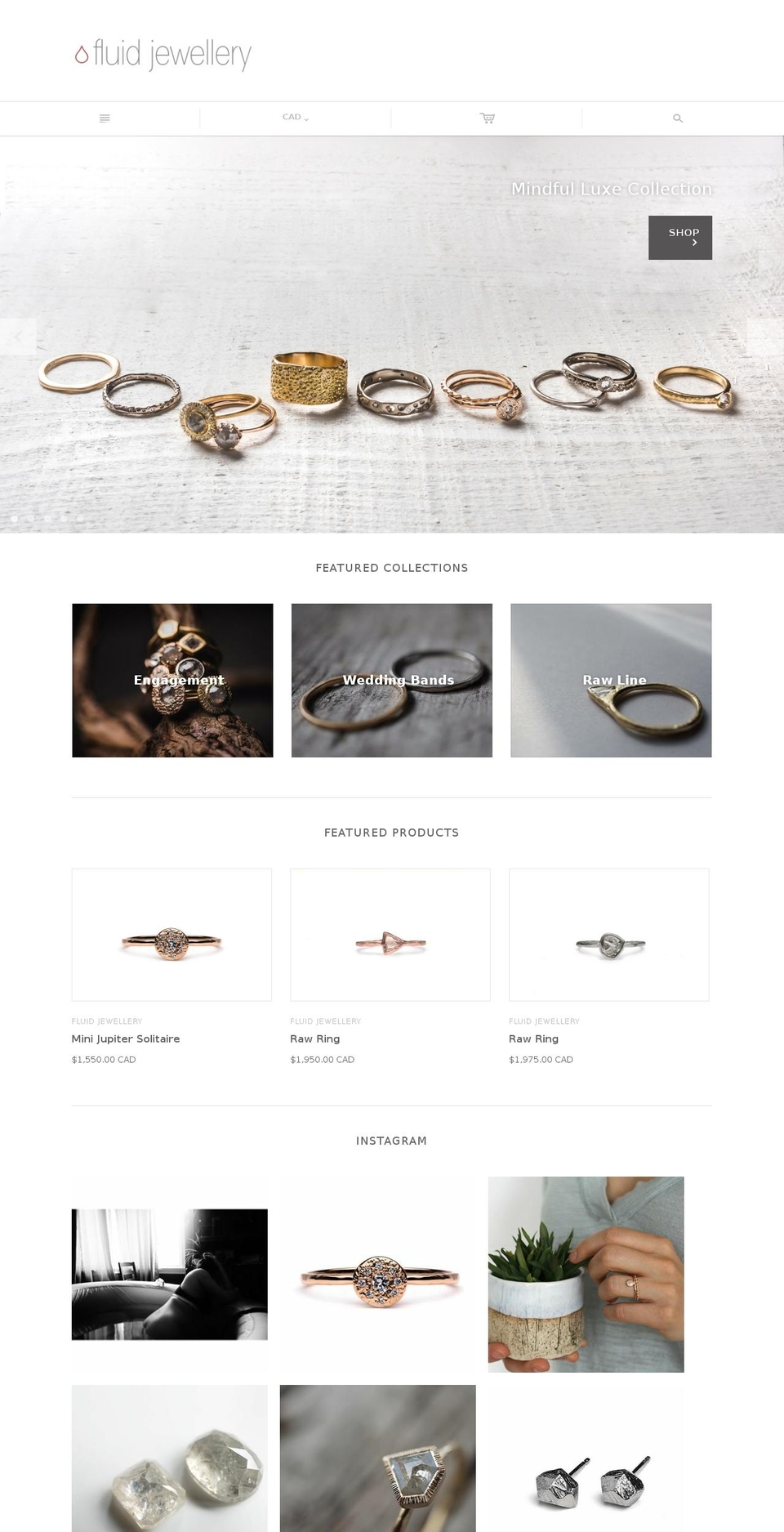 fluidjewellery.com shopify website screenshot