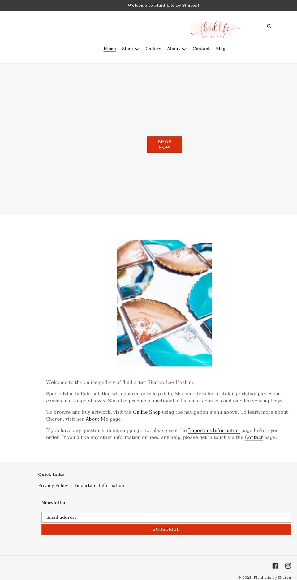 fluidlifebysharon.com shopify website screenshot