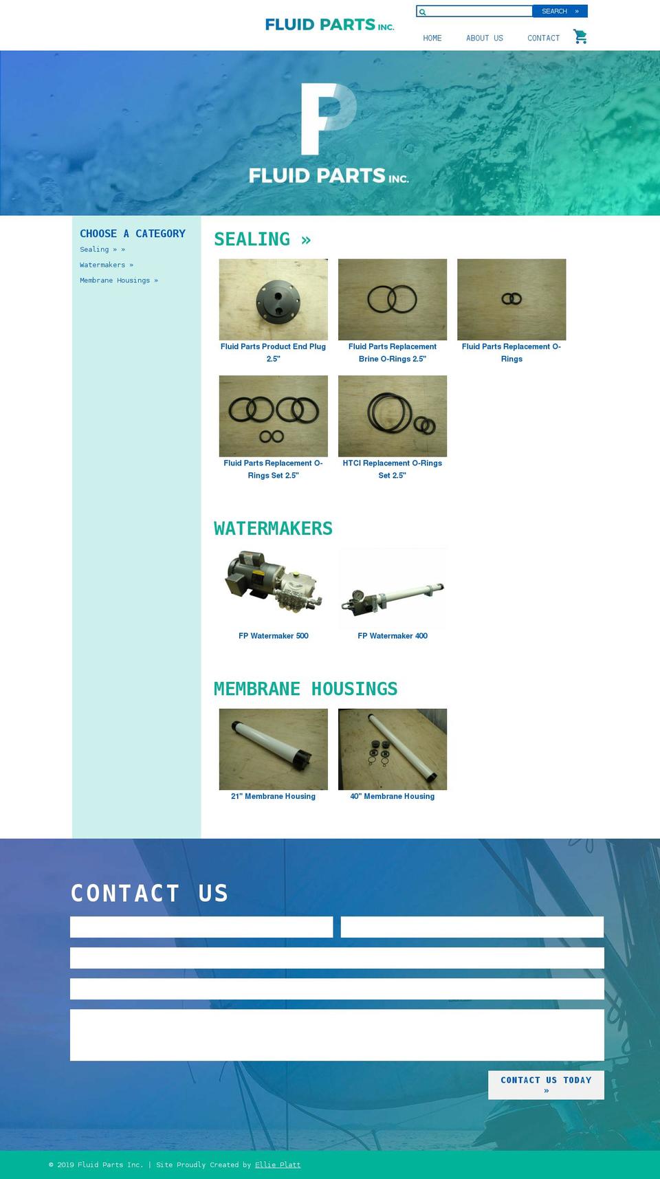 fluidpartsinc.com shopify website screenshot
