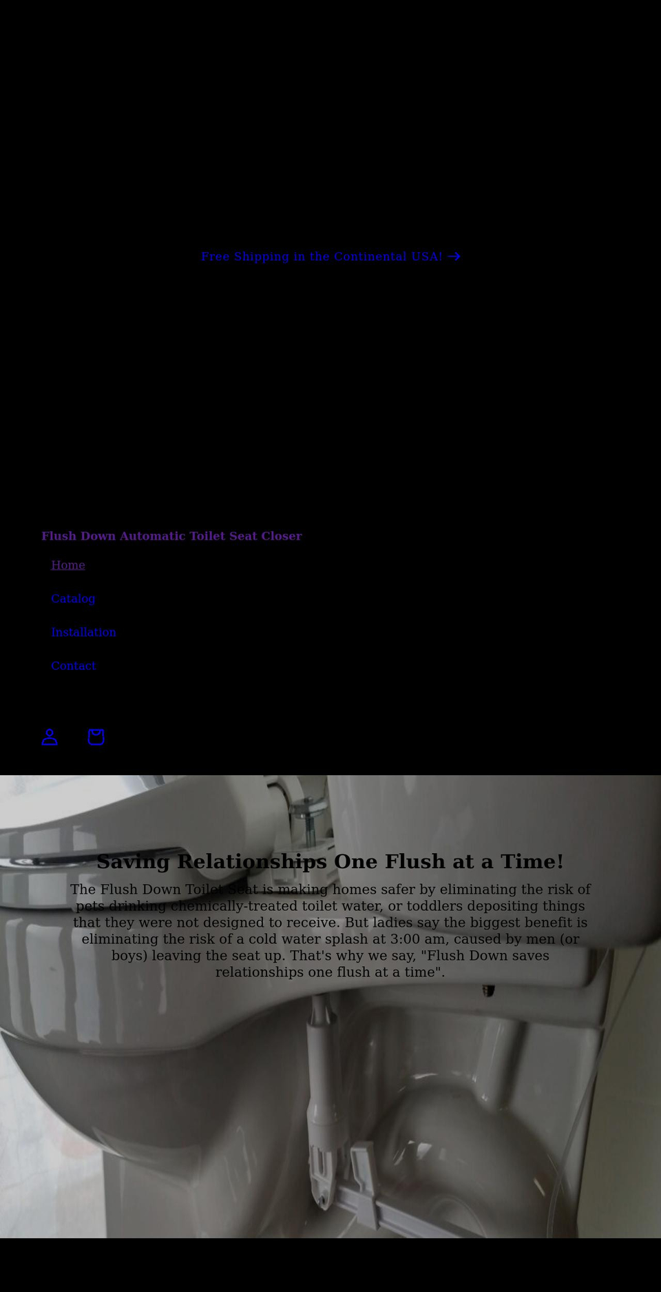 flushdowntoiletseat.com shopify website screenshot