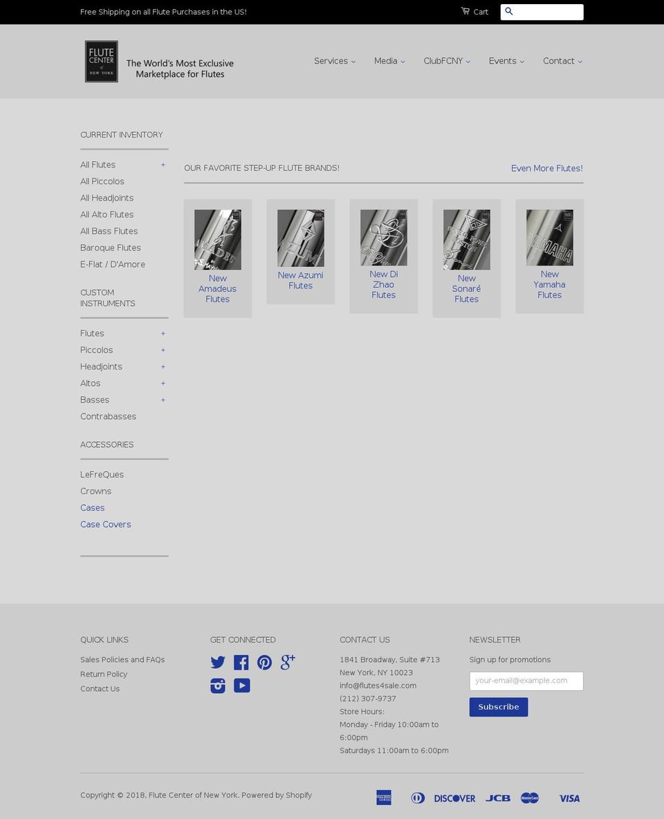 New Filter-Enabled Template Shopify theme site example flutecenterny.com