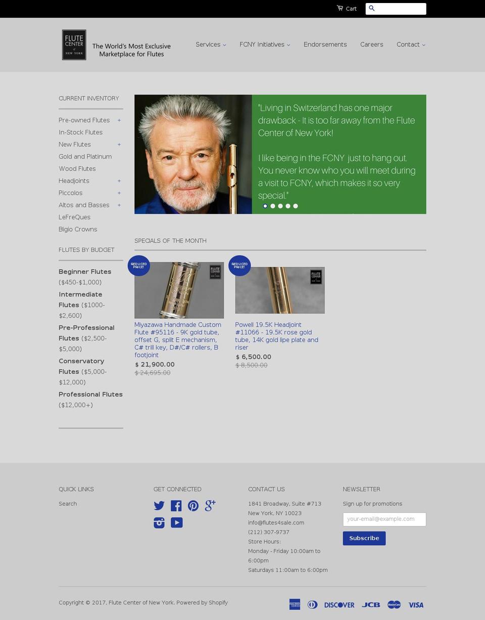 Broadcast Shopify theme site example flutes4sale.com