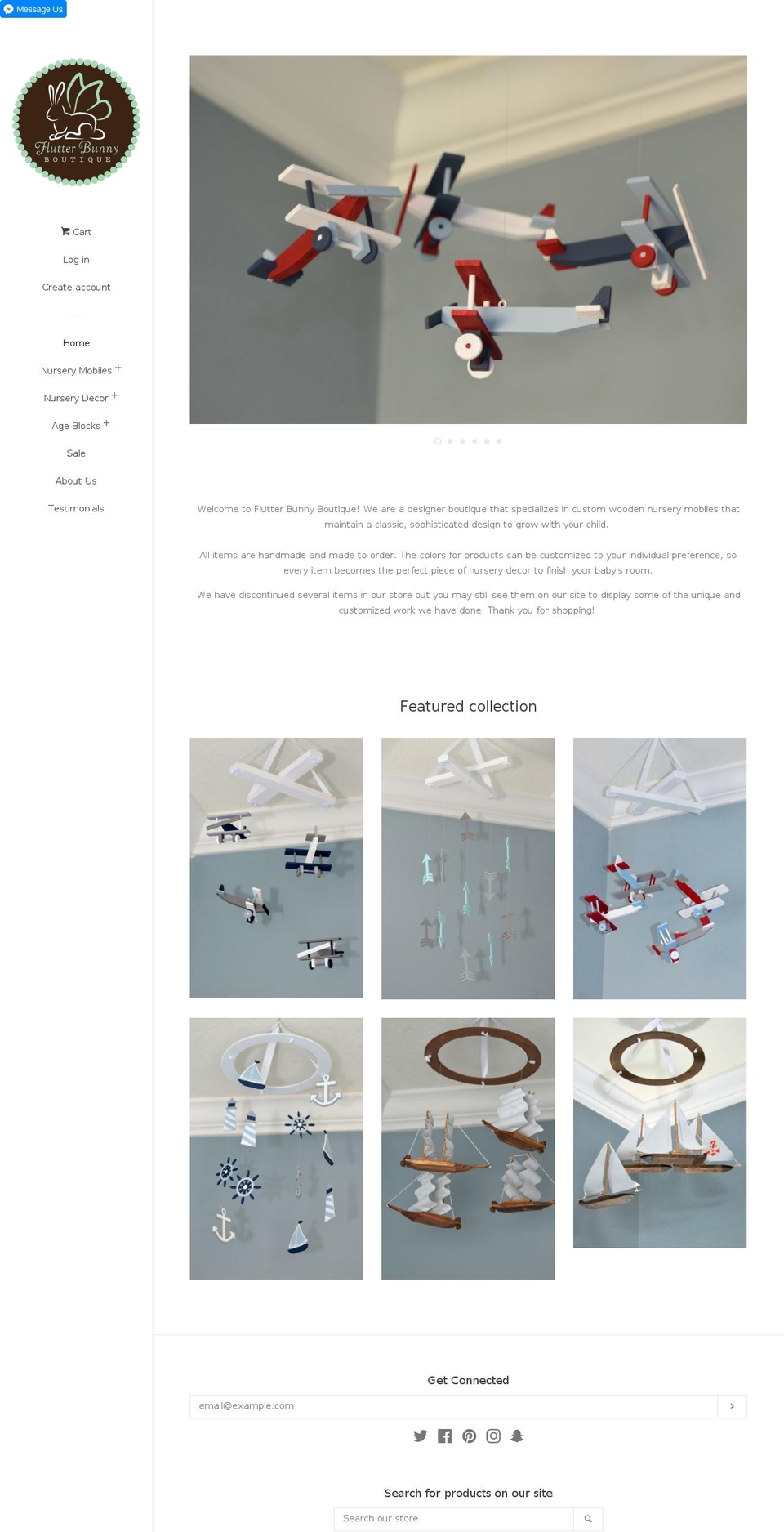 flutterbunnyboutique.com shopify website screenshot