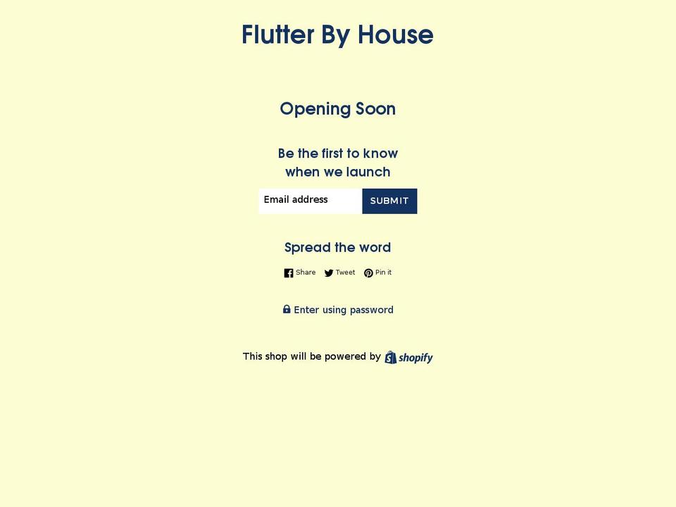 flutterbyhouse.net shopify website screenshot