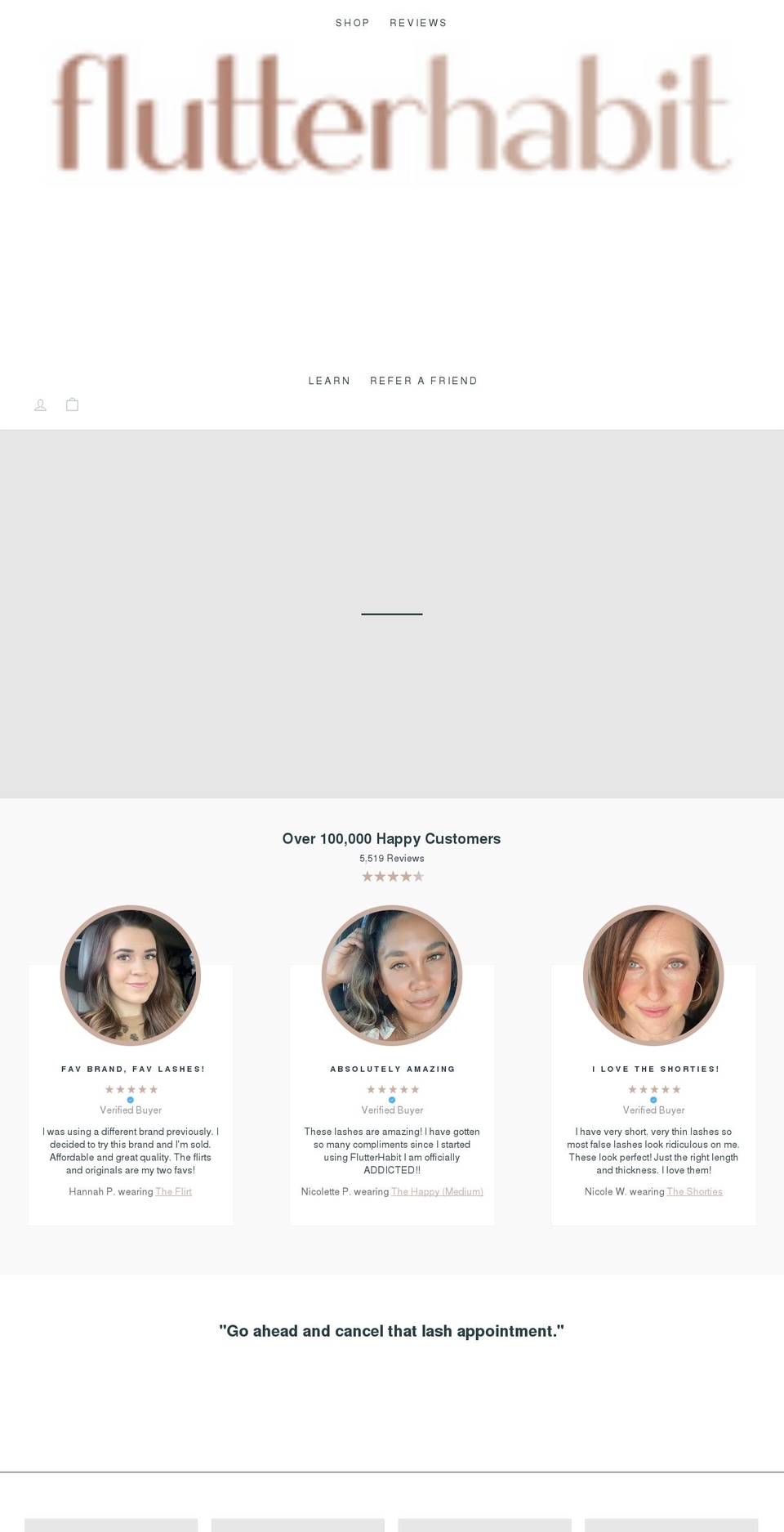 flutterhabit.com shopify website screenshot