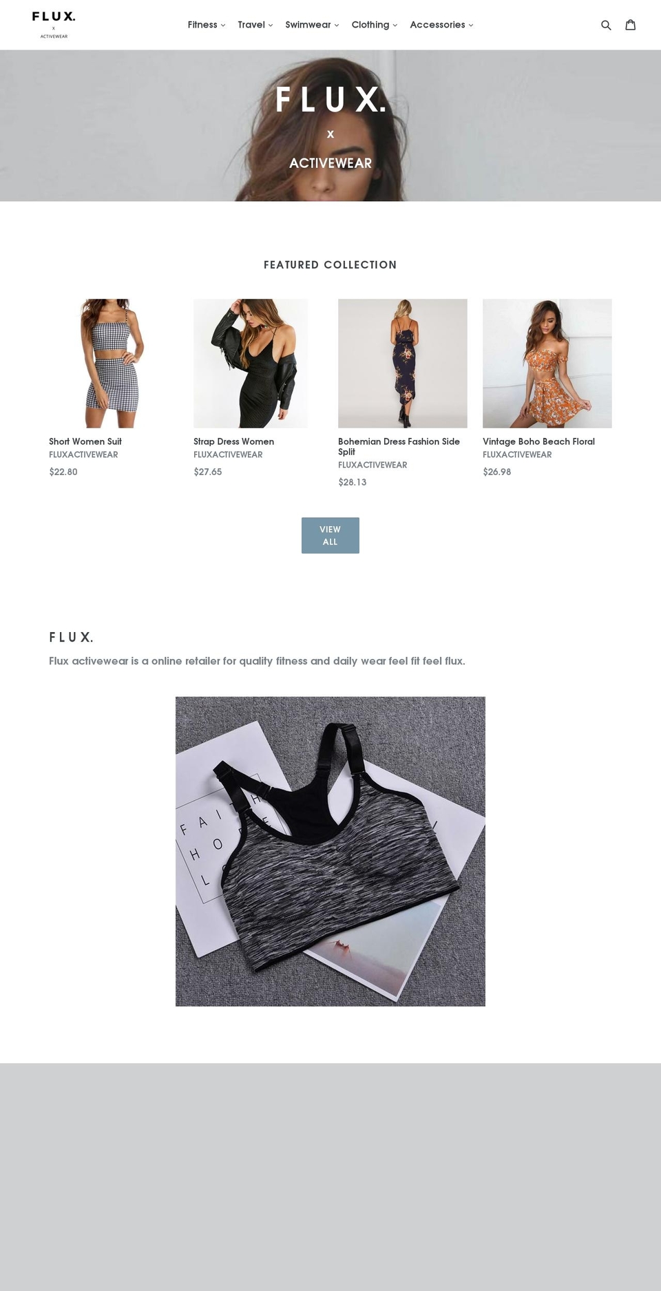 fluxactivewear.com — Shopify storefront screenshot