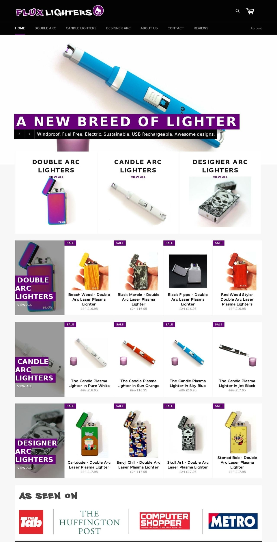 fluxlighters.com shopify website screenshot