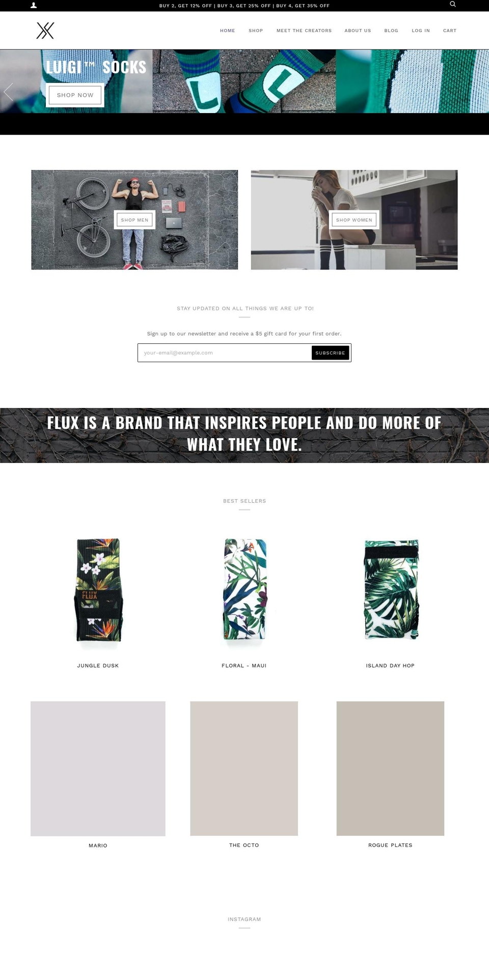 fluxsocks.com shopify website screenshot