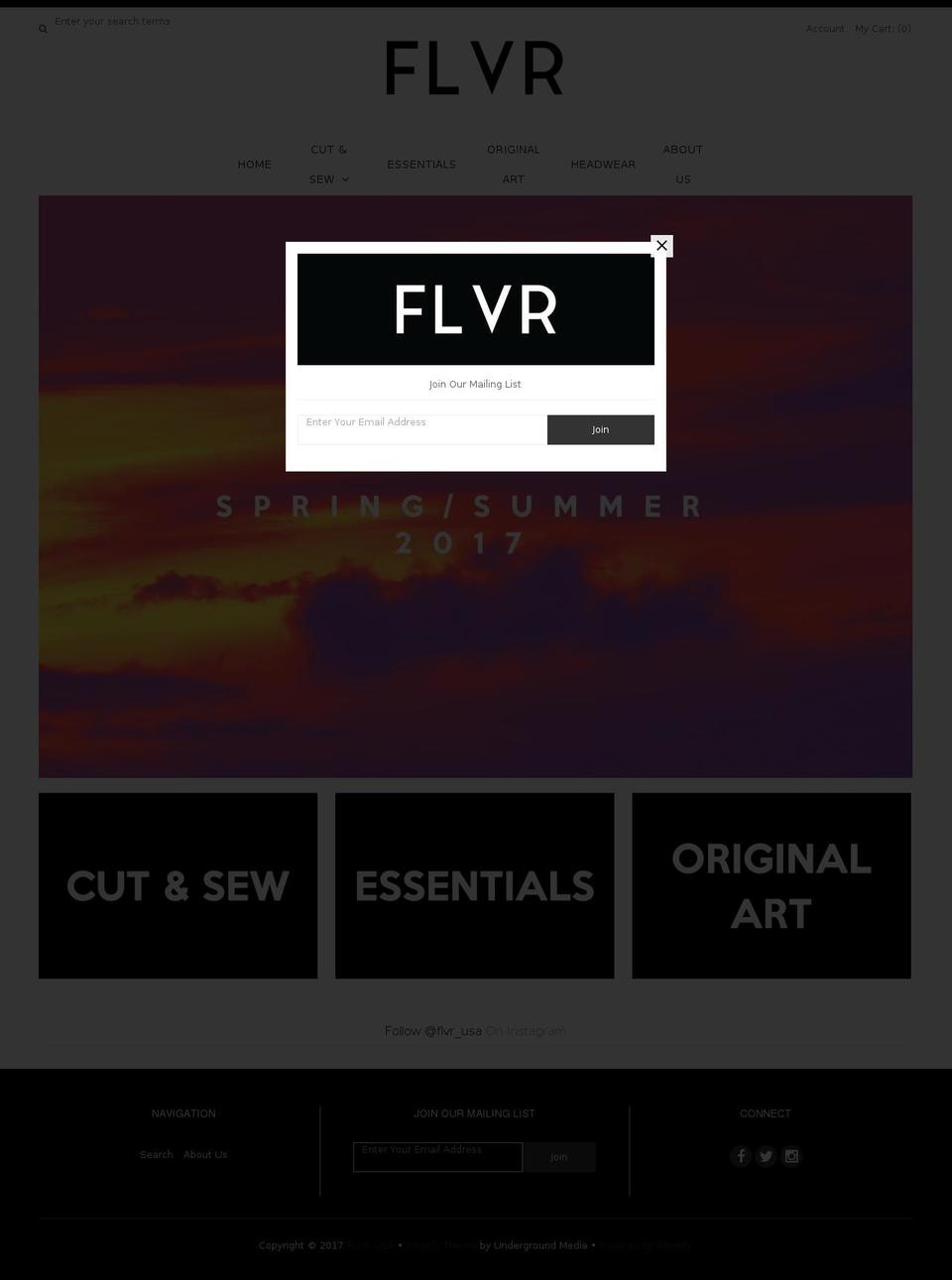 flvr-usa.com shopify website screenshot