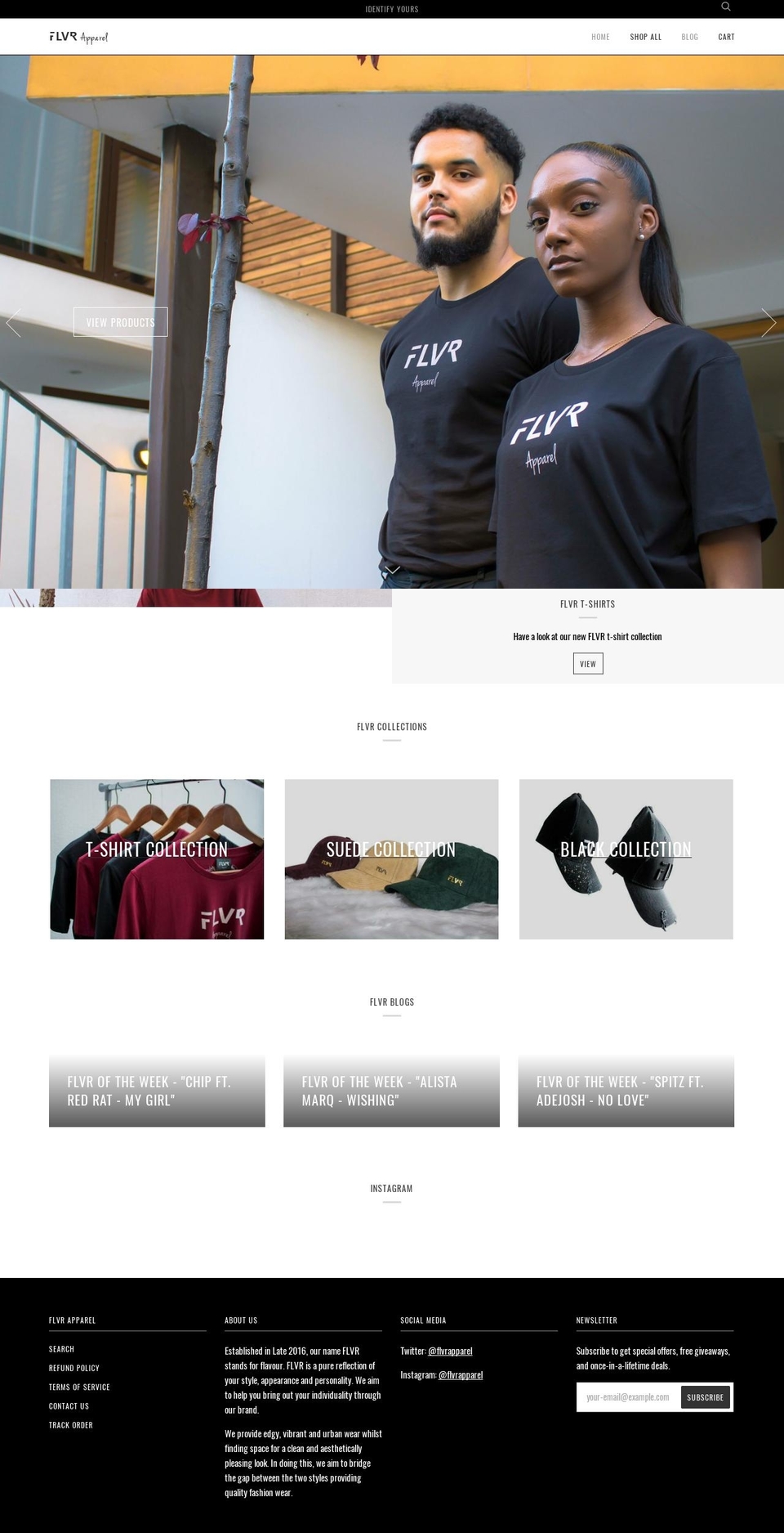 flvrapparel.co.uk shopify website screenshot