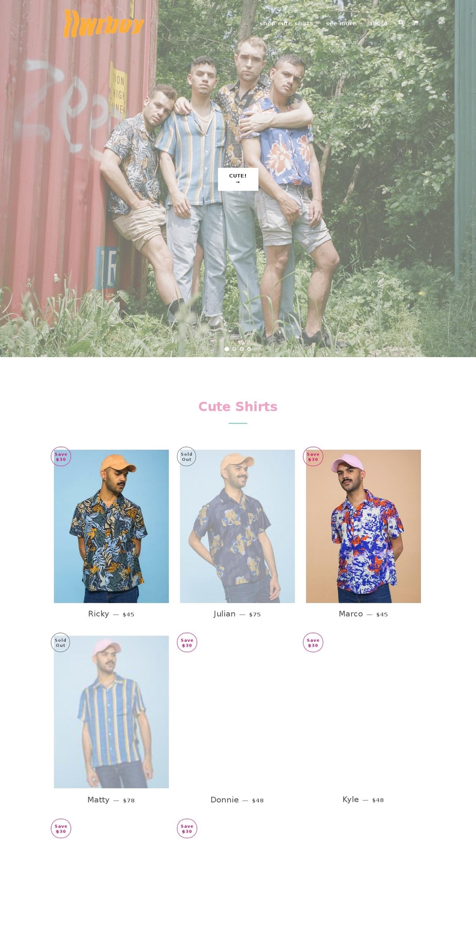 flwrboy.com — Shopify storefront screenshot