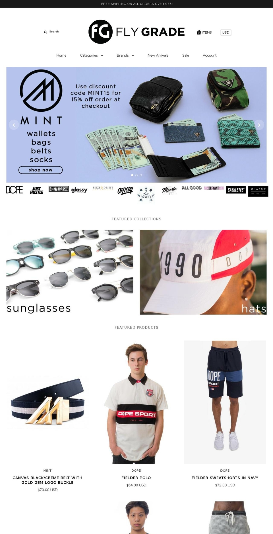 fly-grade.com — Shopify storefront screenshot