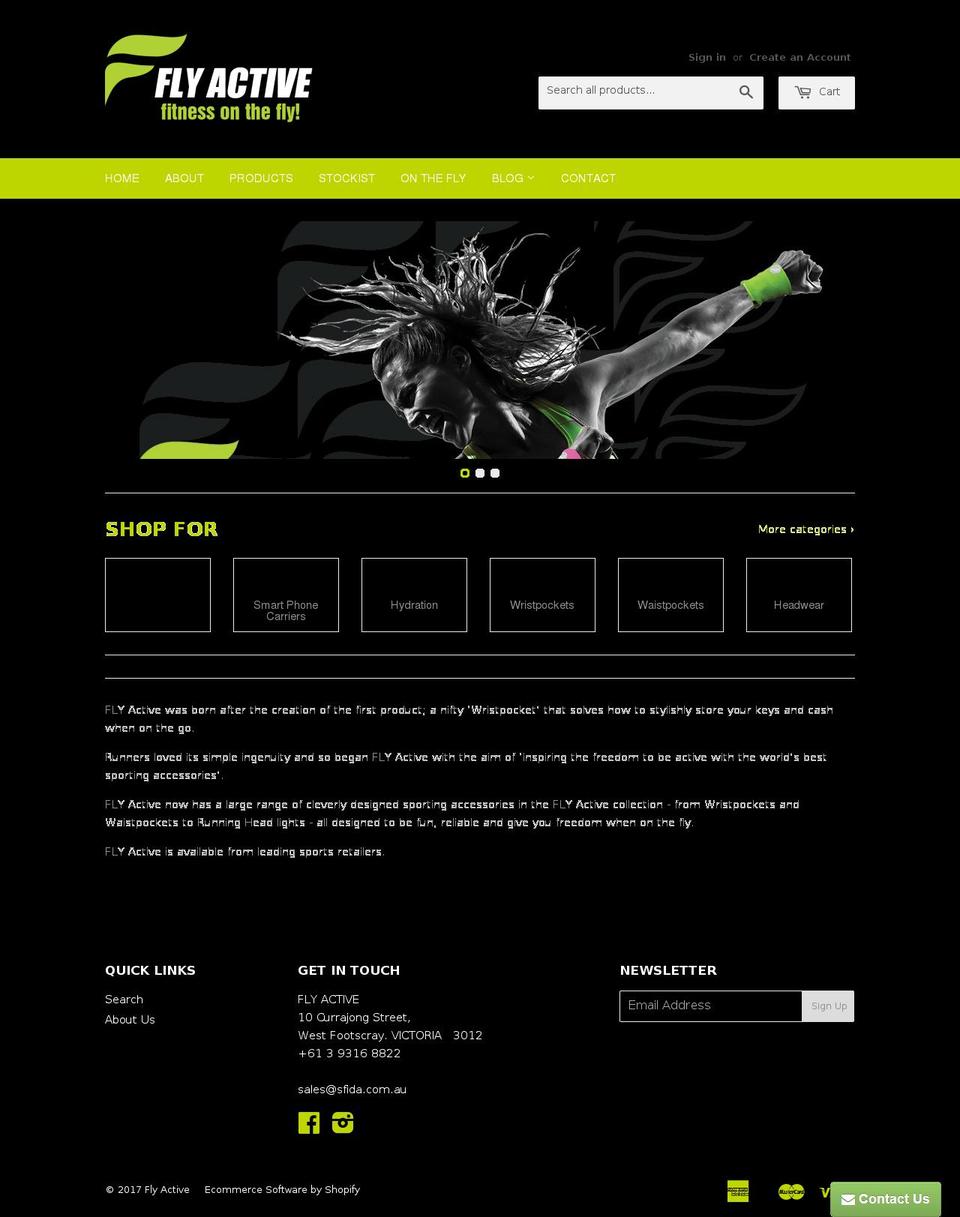 flyactive.com.au shopify website screenshot