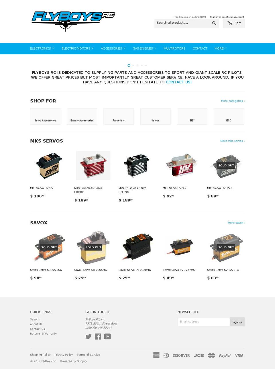 flyboysrc.com shopify website screenshot