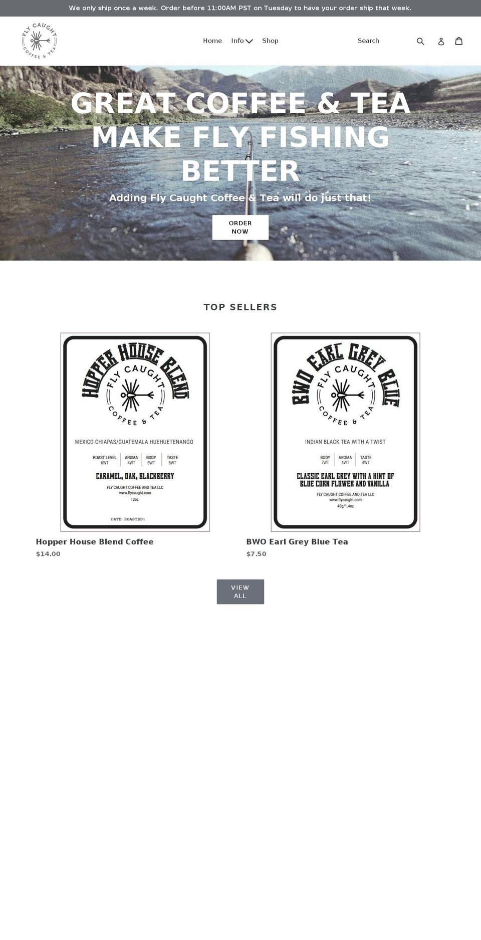 flycaught.com — Shopify storefront screenshot