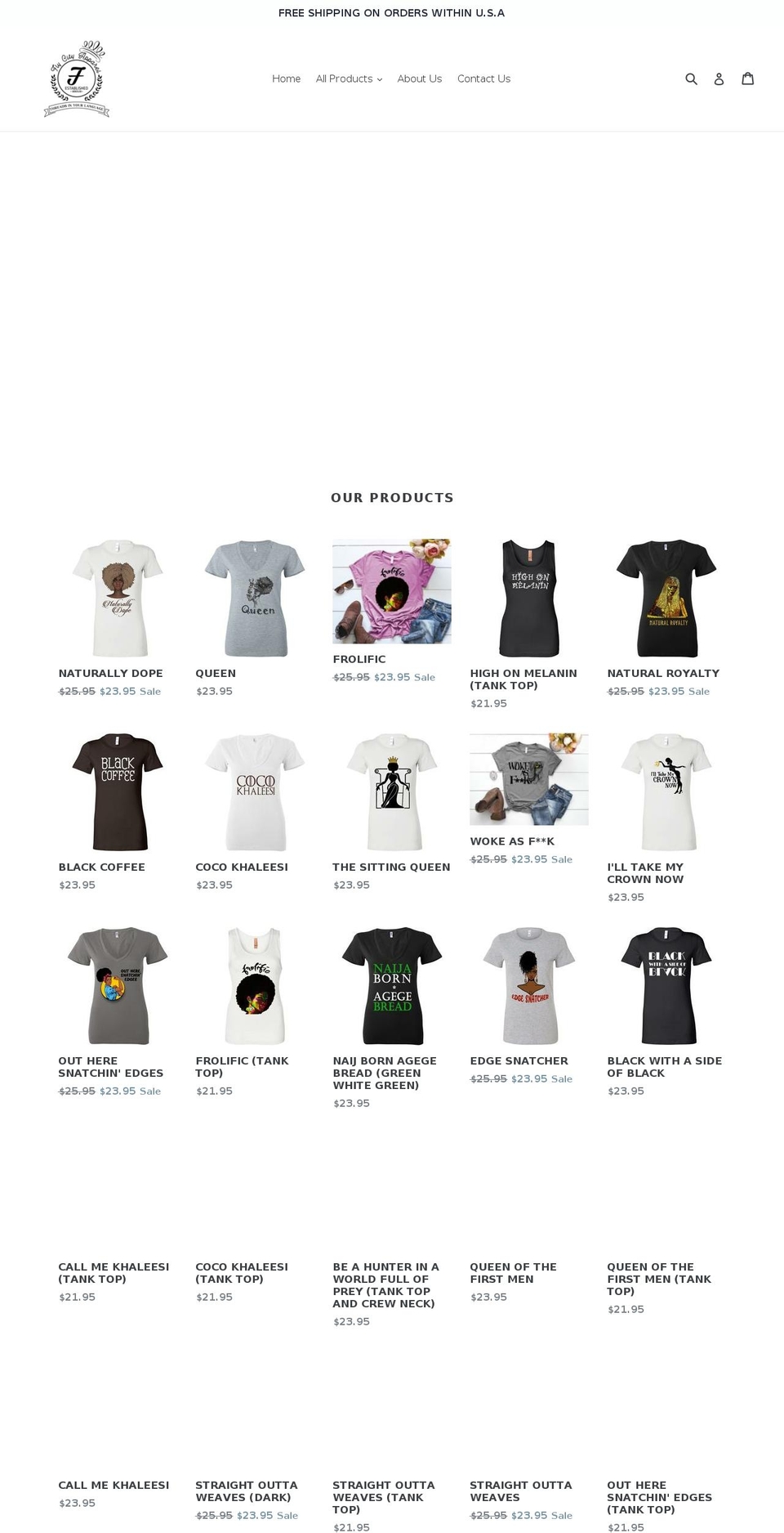 flycityapparel.com — Shopify storefront screenshot