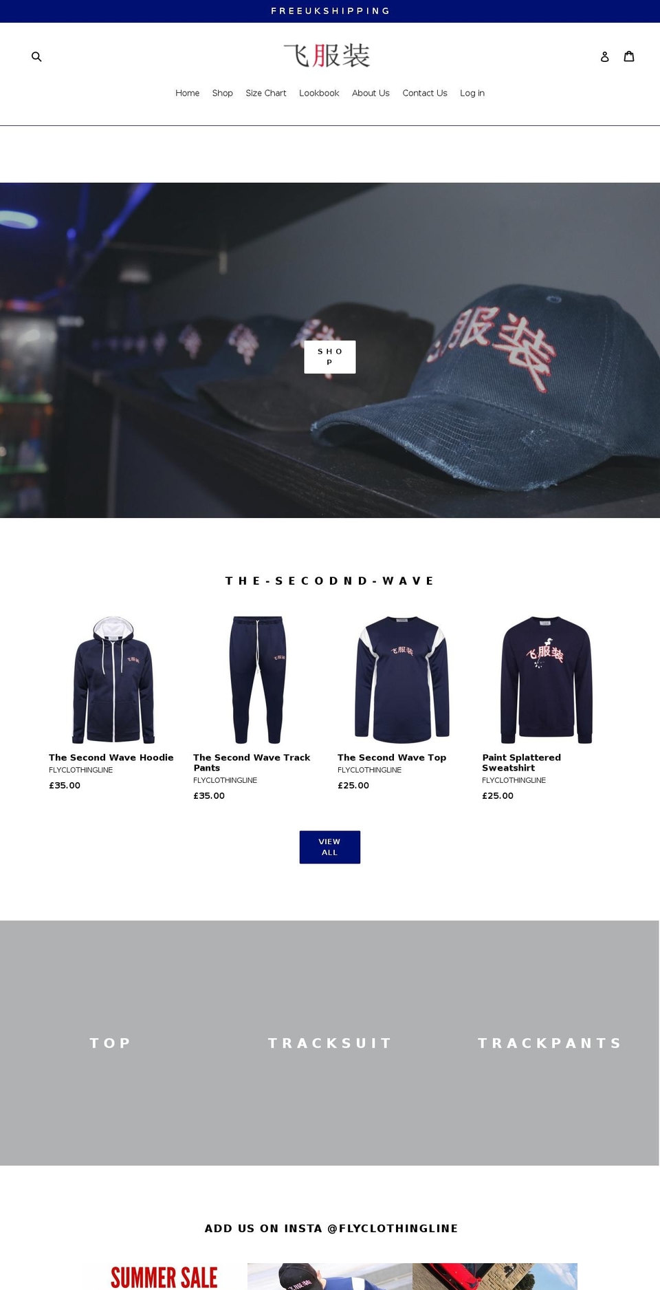 flyclothingline.com — Shopify storefront screenshot