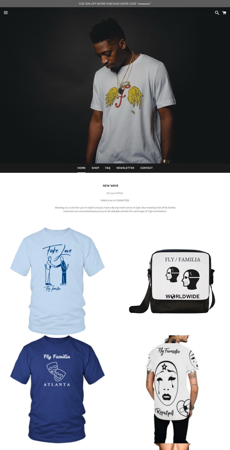 flyfamiliaclothing.com — Shopify storefront screenshot