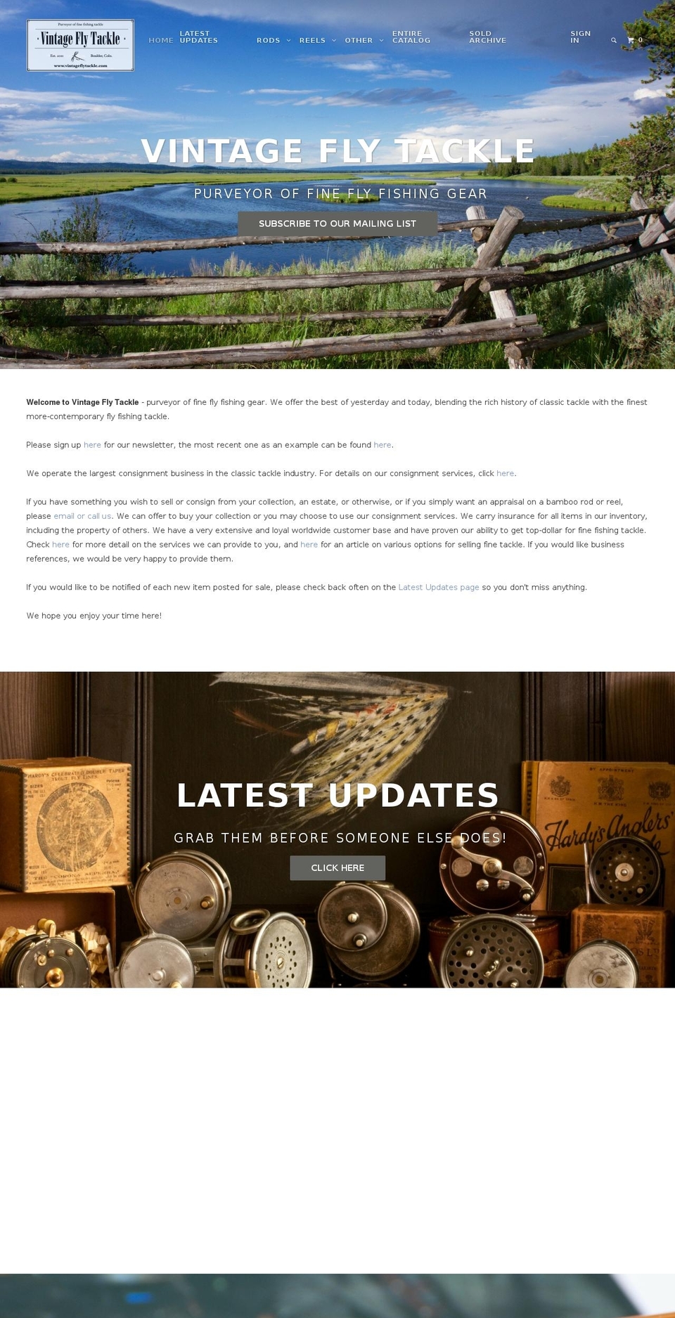flyfishingcollectibles.com — Shopify storefront screenshot
