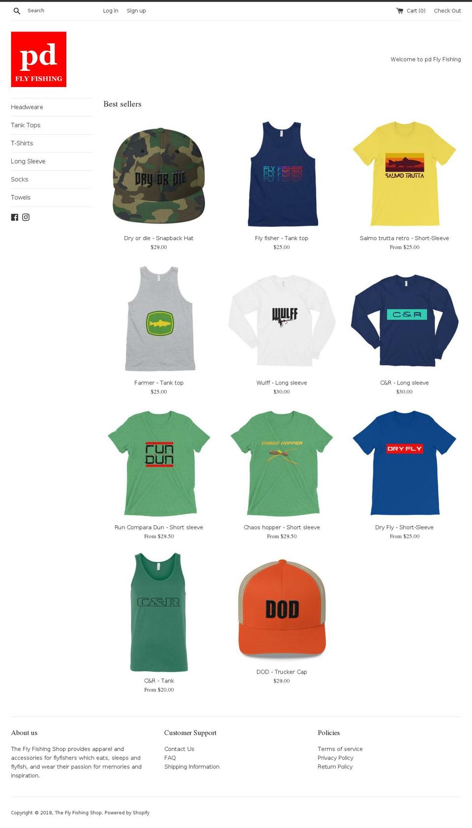 flyfishingtees.com — Shopify storefront screenshot