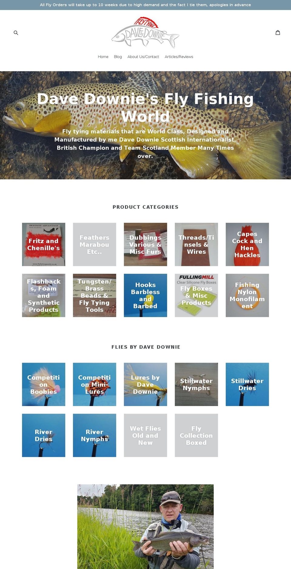 flyfishingworld.eu shopify website screenshot