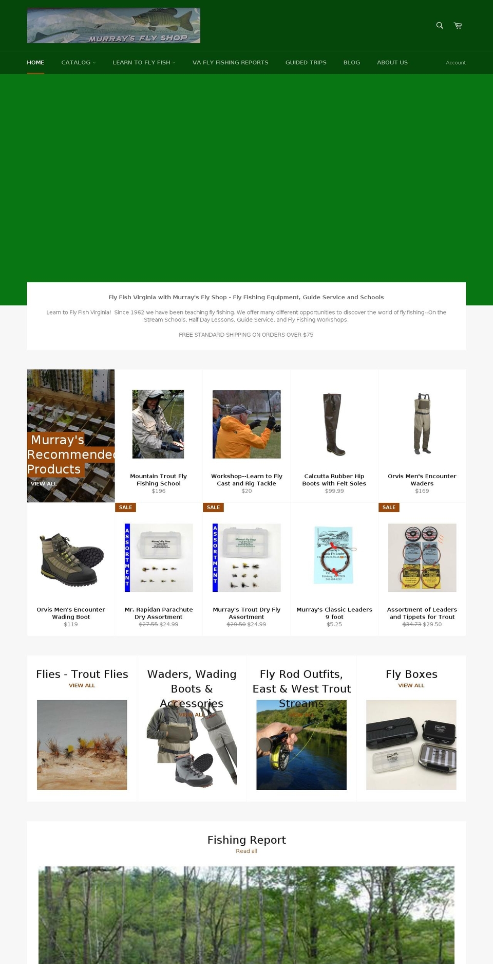 flyfishva.com shopify website screenshot