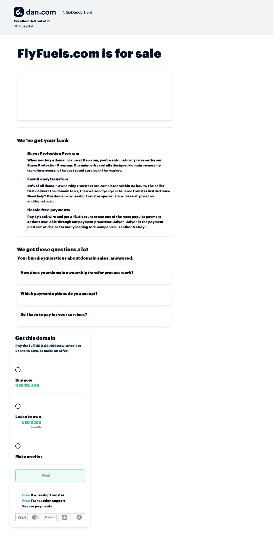 flyfuels.com — Shopify storefront screenshot