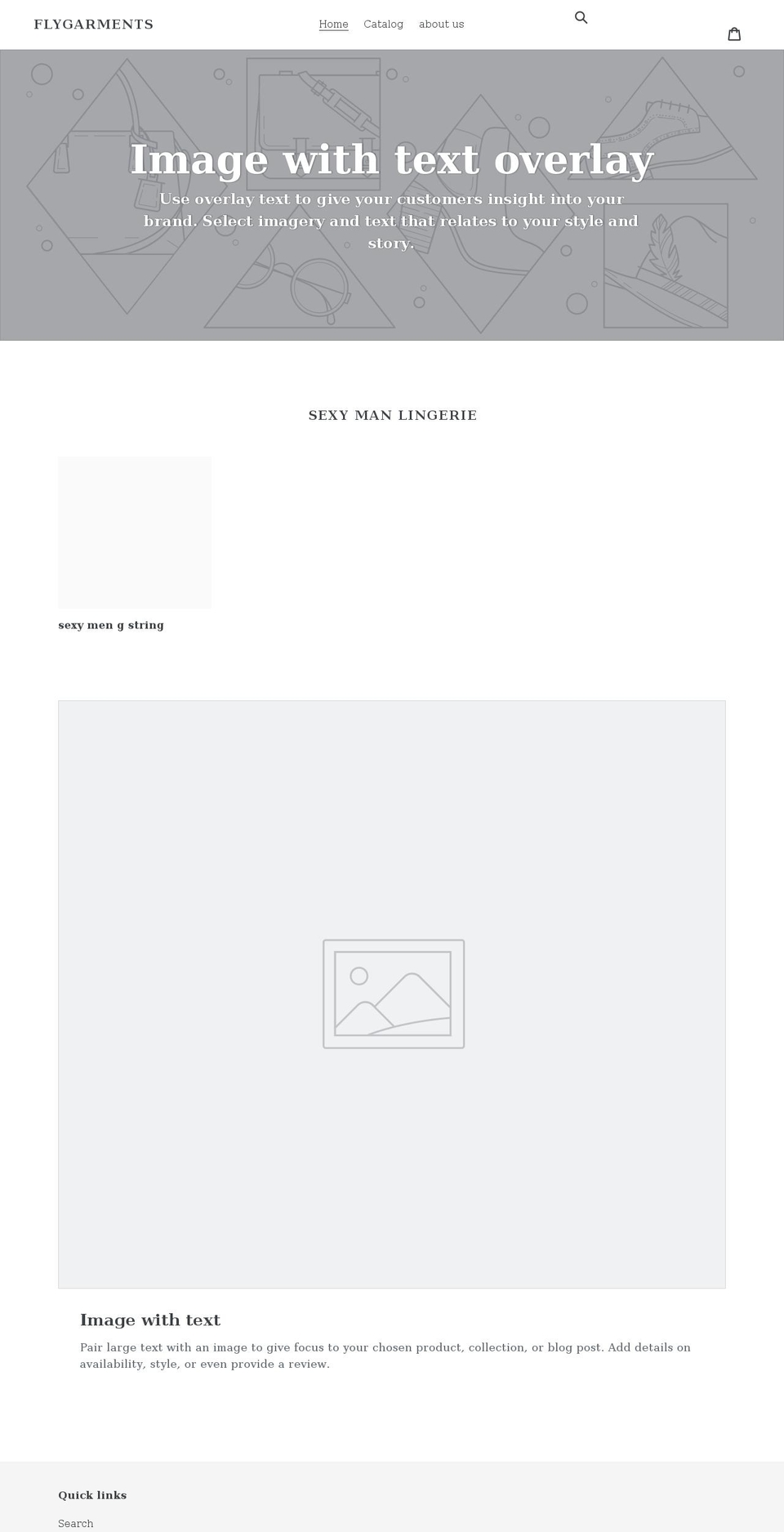 flygarments.com shopify website screenshot