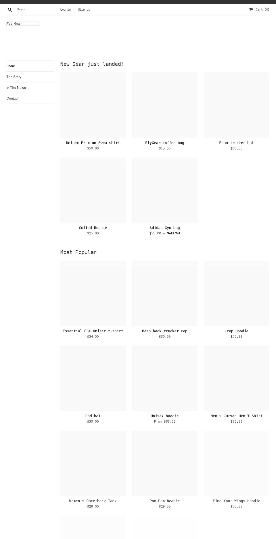 flygear.ca shopify website screenshot