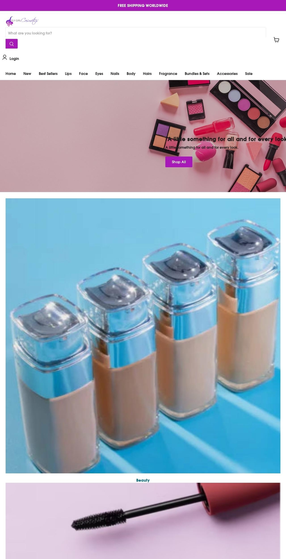 flygirlcosmetics.com shopify website screenshot