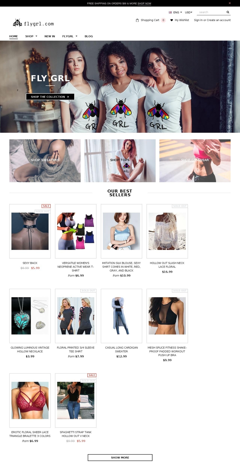 flygrl.com — Shopify storefront screenshot