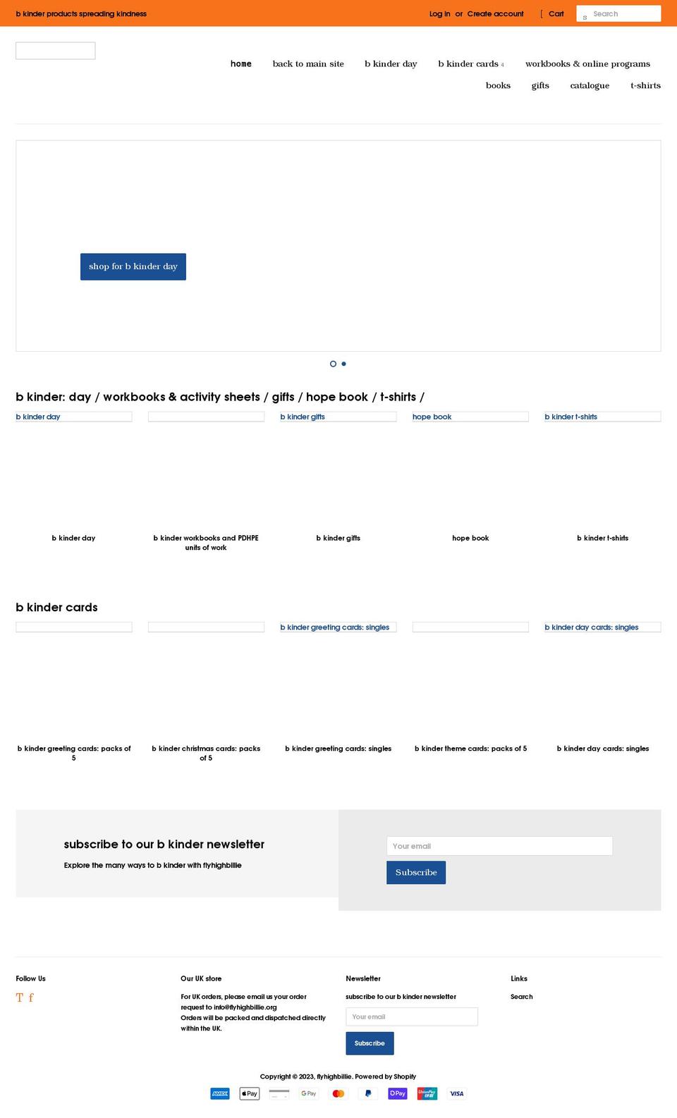 flyhighbillie.myshopify.com shopify website screenshot