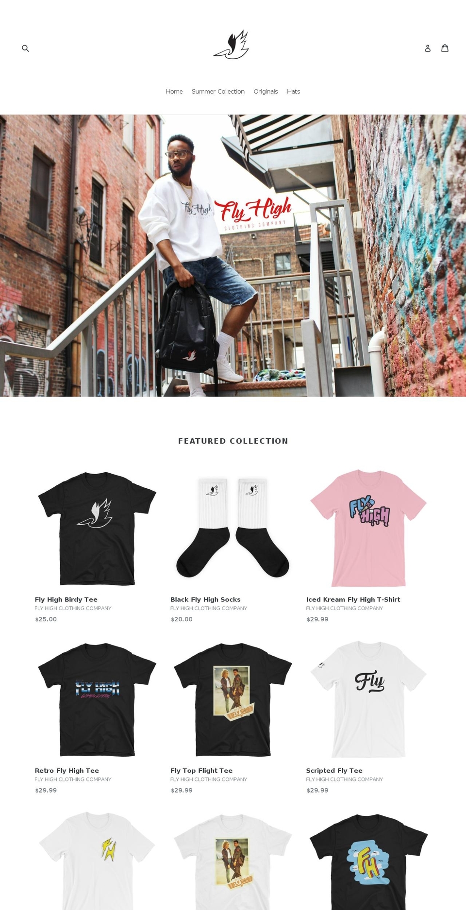 flyhighclothingco.com — Shopify storefront screenshot