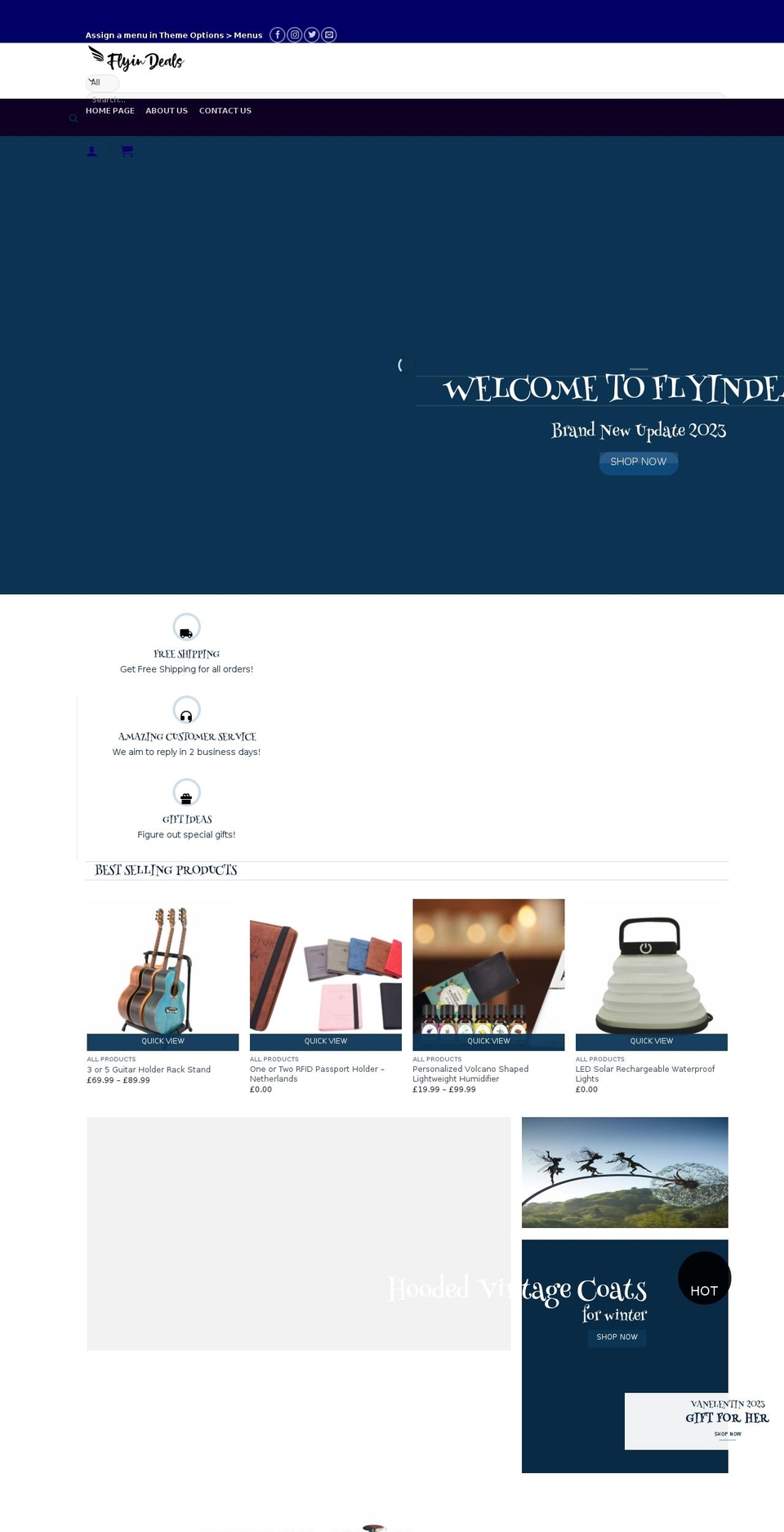 flyindeals.com shopify website screenshot